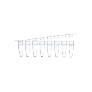 (A)0.2 mL 8-Strip PCR Tubes &(Clear)- Flat Caps