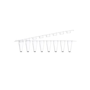 (A)0.1 mL 8-Strip PCR Tubes (Clear)- Flat Caps
