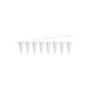 (A)0.1 mL 8-Strip PCR Tubes (White)- Flat Caps