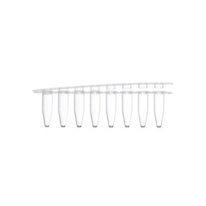 (B)0.2 mL 8-Strip PCR Tubes &(Clear)- Flat Caps